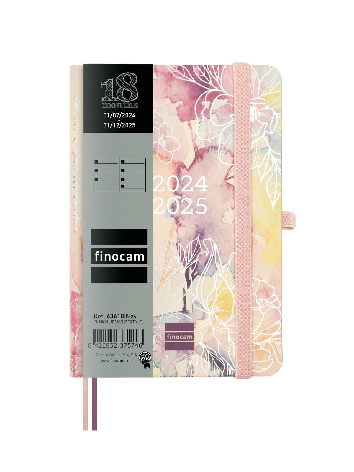 Finocam - Minimal 2024-2025 18-Month Diary Horizontal Week View July 2024 - December 2025 (18 Months) Pretty International - Image 2