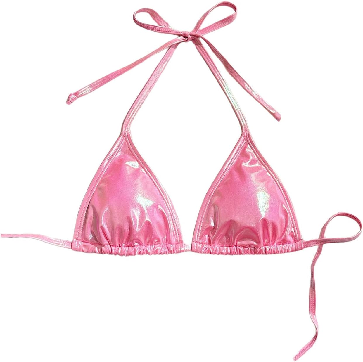 SHENHE Women's Halter Tie Back Triangle Bikini Top Cute Swimsuit Bathing Suit Tops