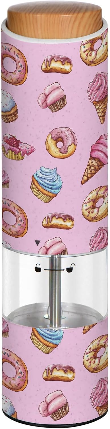 Hand Draw Donuts Cupcakes Ice Cream Electric Pepper Grinder