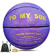 Mila Chic Glitter Basketball, Sparkle Glow to My Son/Darling Basketball Personalized Gift, Indoor...