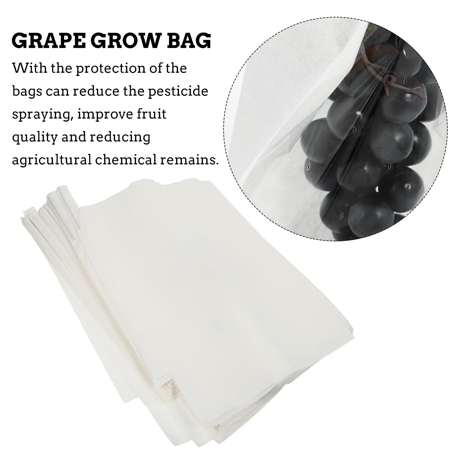 100piezas Unidades Bolsas Protectoras para Uvas Papel para Cultivo Bolsa Transparente y Mate para Protección de Frutas contra Aves y Clima