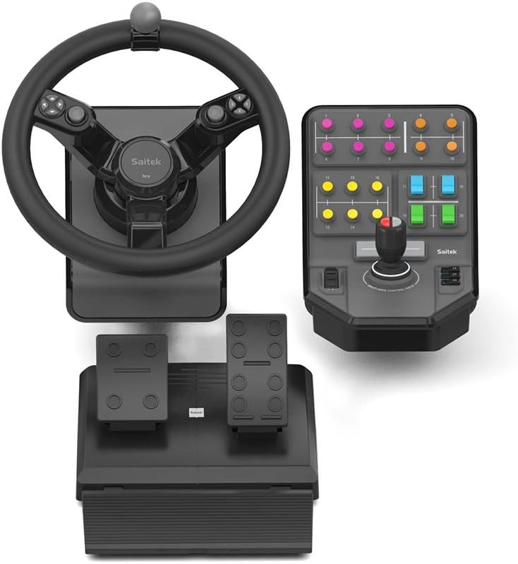 Saitek Farming Simulator Wheel, Pedals, & Vehicle Side Panel Bundle (SCB432160002/01/1)