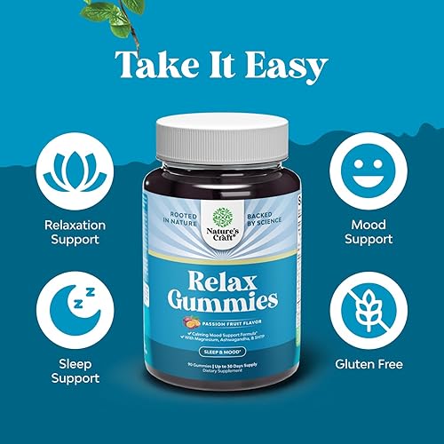 Miniatura 5 de Natures Craft Gomitas calmantes para adultos con ashwagandha y magnesio Gomitas relajantes para el estrés con L teanina 5HTP y extracto de bálsamo