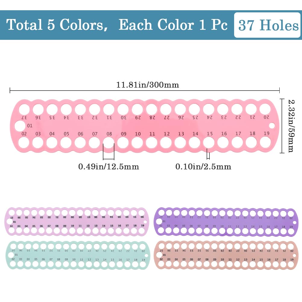 5 Organizzatori Filo Ricamo - Portafili Per Punto Croce Con 37 Fori, 5 Colori - Foto 9