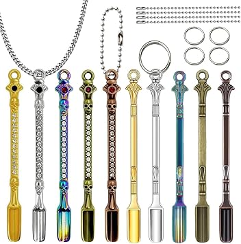 10 Pack Mini Metal Shovel Spoons Tiny Spice Spoon Keychain Charms