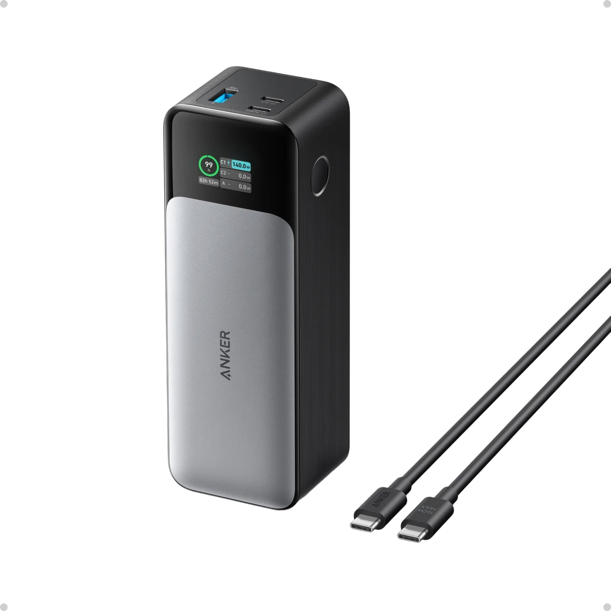 Power Bank, 24,000mAh 3-Port Portable Charger with 140W Output, 737 (PowerCore 24K), Smart Digital Display, Compatible with iPhone 16/15/14/13 Series, Samsung, Dell, AirPods, and More