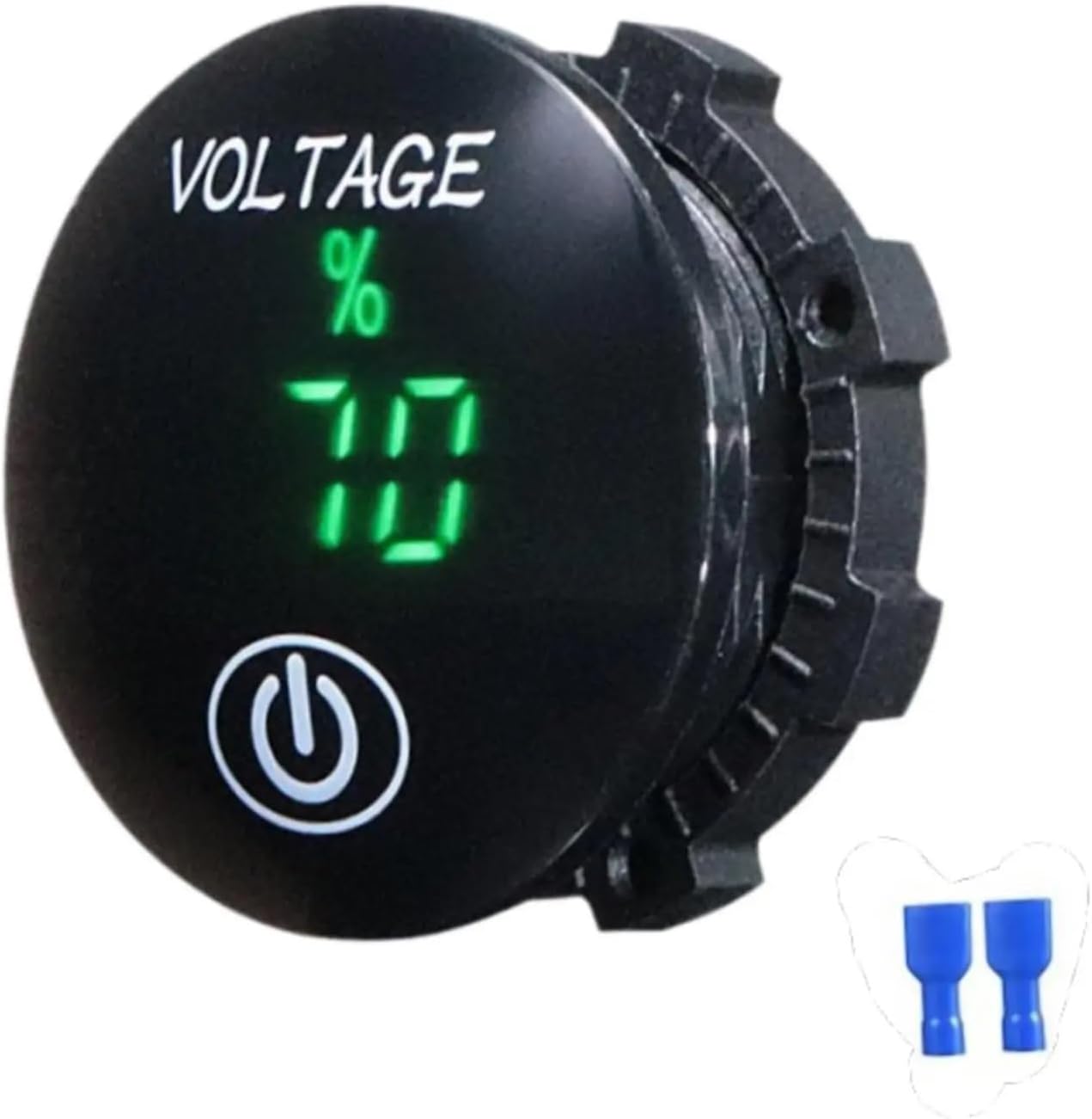 Car Gauge Voltmeter 12V-24V Voltage Meter Switch Convenient Sturdy Automobile Accessory Touch Display(Green)