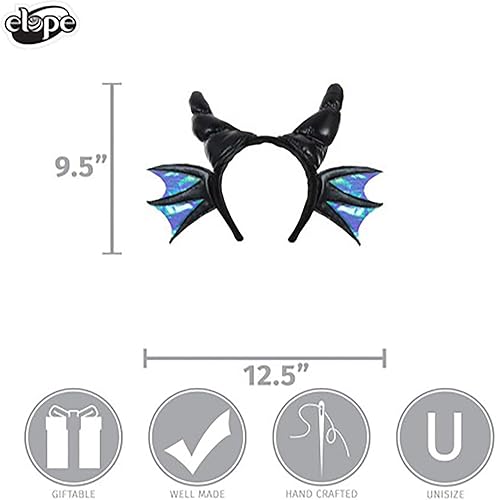 Miniatura 3 de Diadema negra para disfraz de cuernos de dragón