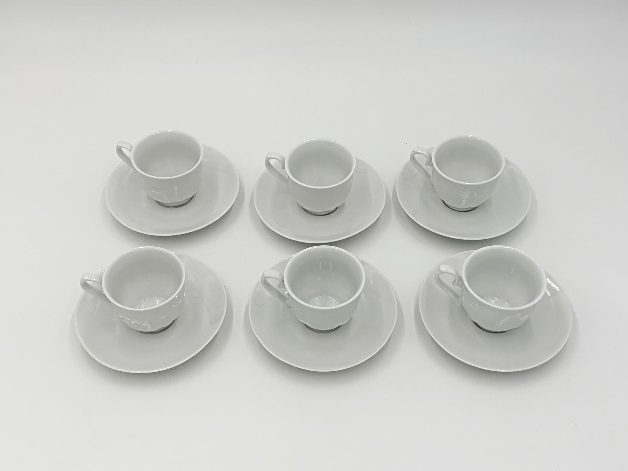 LaVelahome Set 6 Tazzine da Caffè in Porcellana Bianca con Piattino – Senza Logo – Lavabili in Lavastoviglie – Uso Professionale Casa Hotel B&B Bar Ufficio