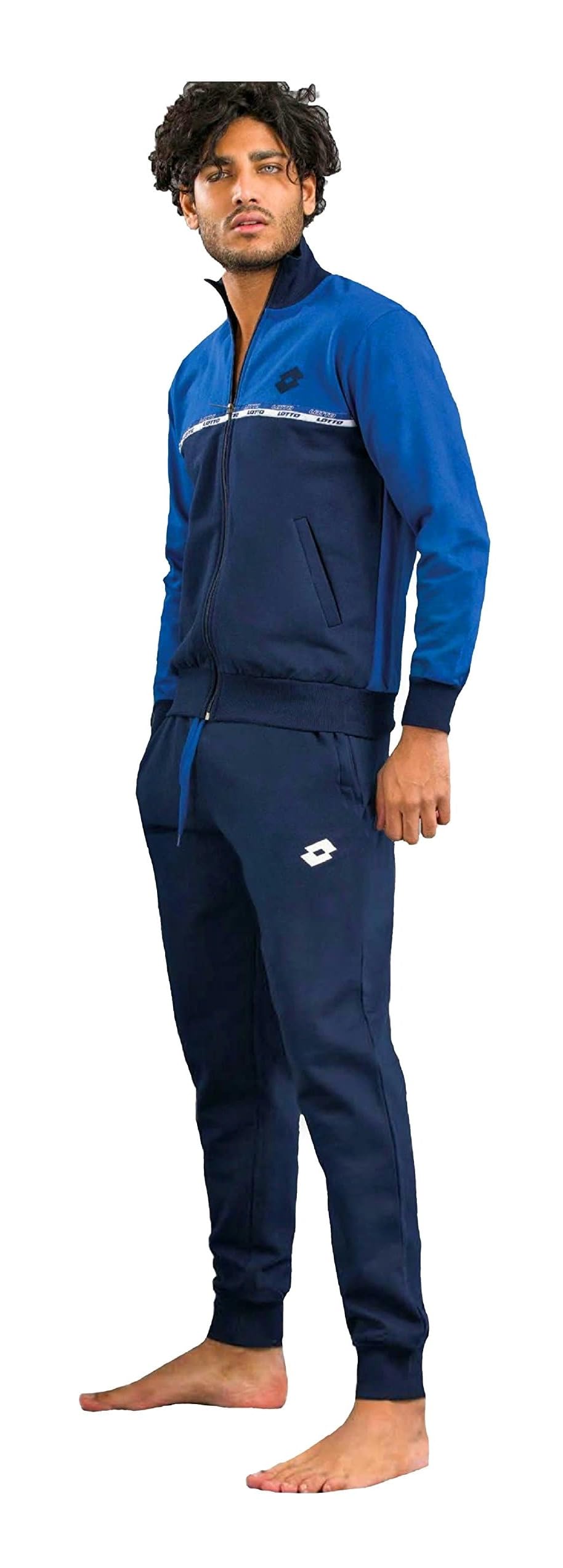 LOTTO TUTA UOMO IN FELPA GARZATA, VARI MODELLI ANCHE RAGAZZO, TUTA SPORTIVA UOMO, TUTA UOMO COTONE FELPATO (Bluette 2011, XXL)