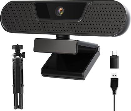 1080P Webcam with Microphone, 75FOV FHD PC Camera with 1080P/60fps, Privacy Cover, Plug & Play USB Web Cam, Autofocus, 1080P/60fps External Webcam for PC, Computer Web Camera for Laptop, Mac, Zoom
