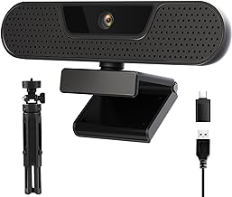 VIZOLINK 4K Webcam, Computer Camera with 4 Noise-canceling Microphones for Computer/Laptop/Mac, Privacy Cover and Tripod, 