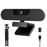 VIZOLINK 4K Webcam, Computer Camera with 4 Noise-canceling Microphones for Computer/Laptop/Mac, Privacy Cover and Tripod, Work with Video Conference, Live Streaming, Gaming, Video Calls, Zoom