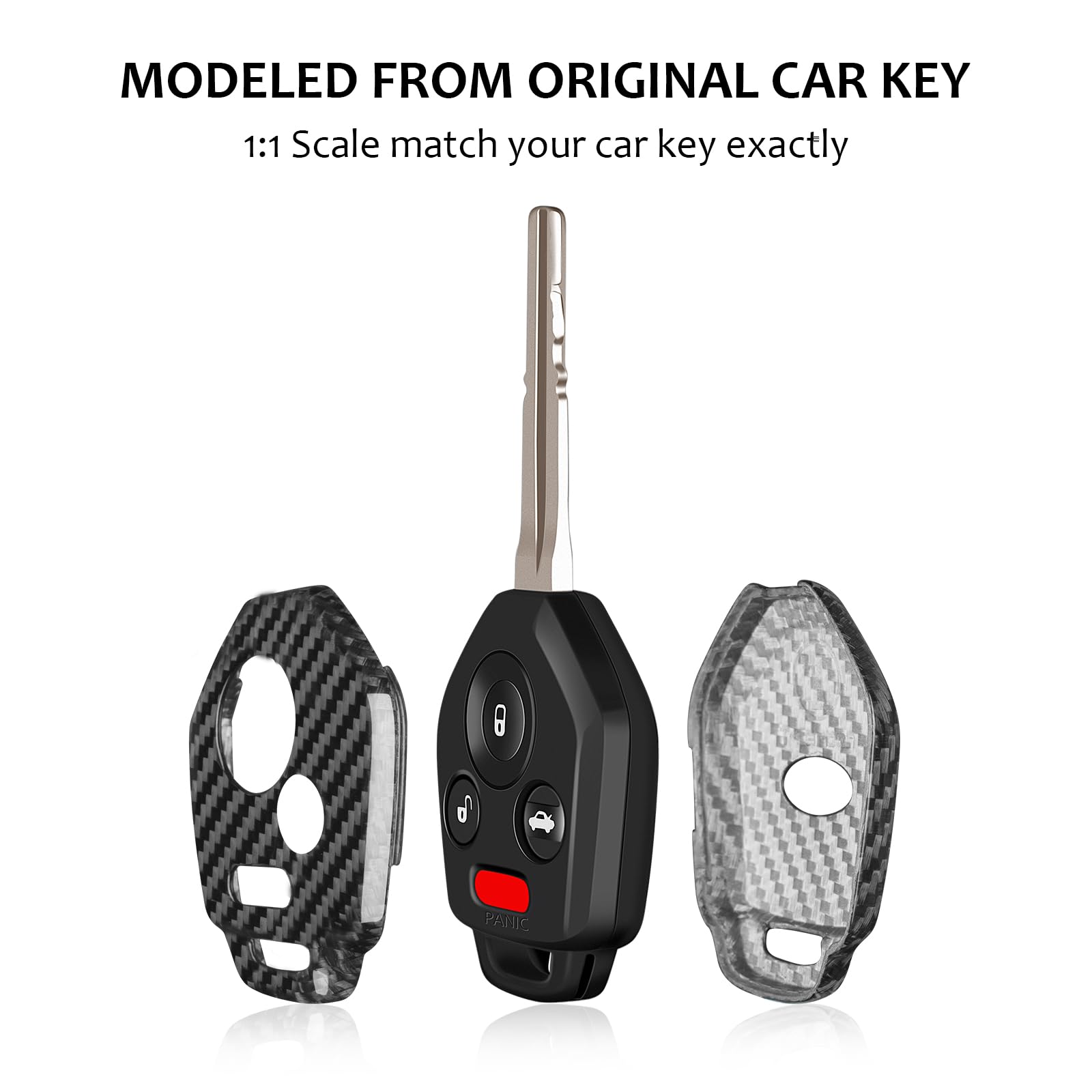 T-carbon Real Glass Fiber Key Fob Cover Compatible With Subaru 3D Texture Key Fob Protector Fits For Subaru BRZ Legacy Outback Ascent Crosstrek Forester WRX Remote Key Vehicle Accessories Key Case,Red