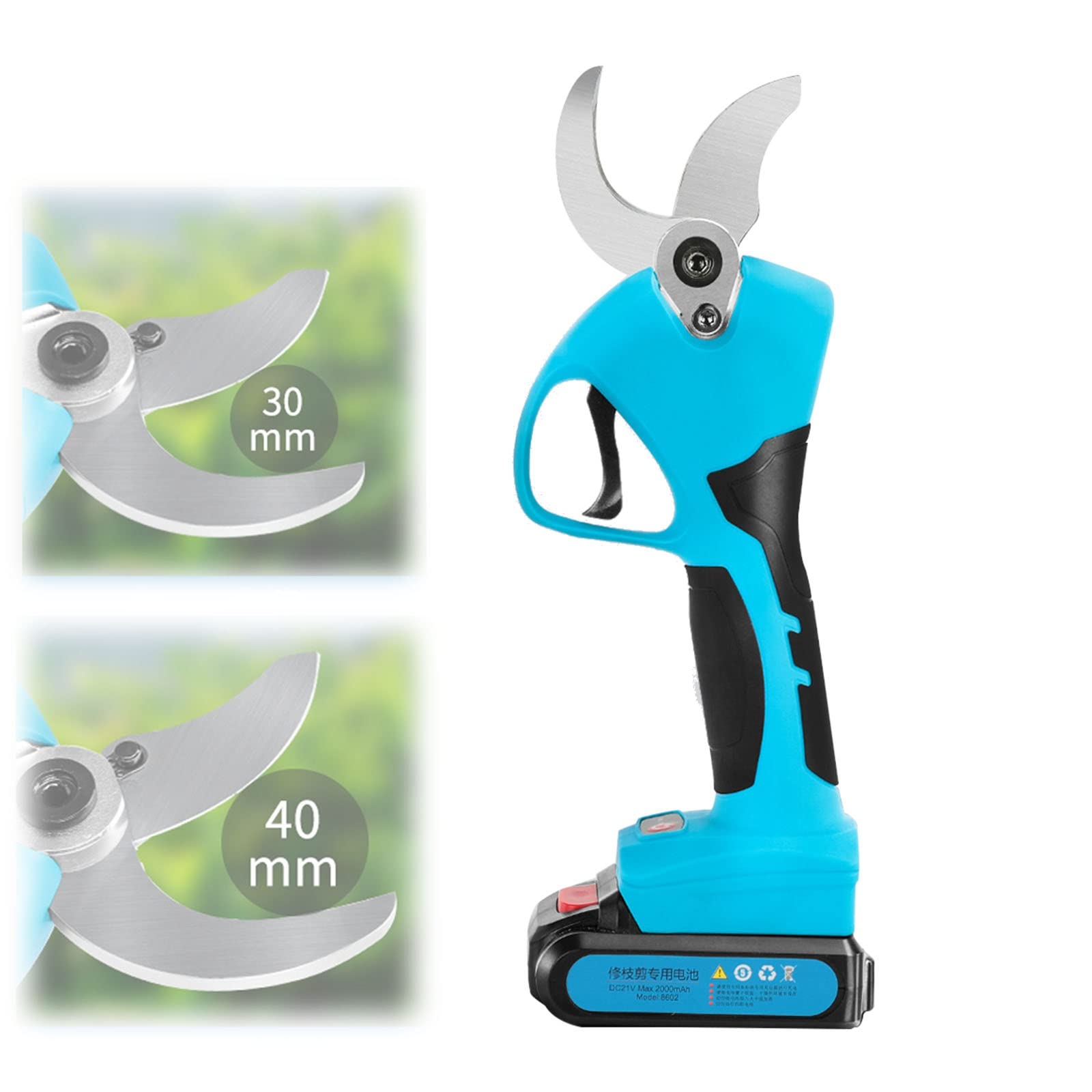 Cesoie elettriche da potatura Potatore a batteria con diametro di taglio da 40 mm/1,57 pollici Forbici elettriche con batteria di backup da 1/2 pezzo ricaricabile per potatore (dimensioni: 4.0 Cordl