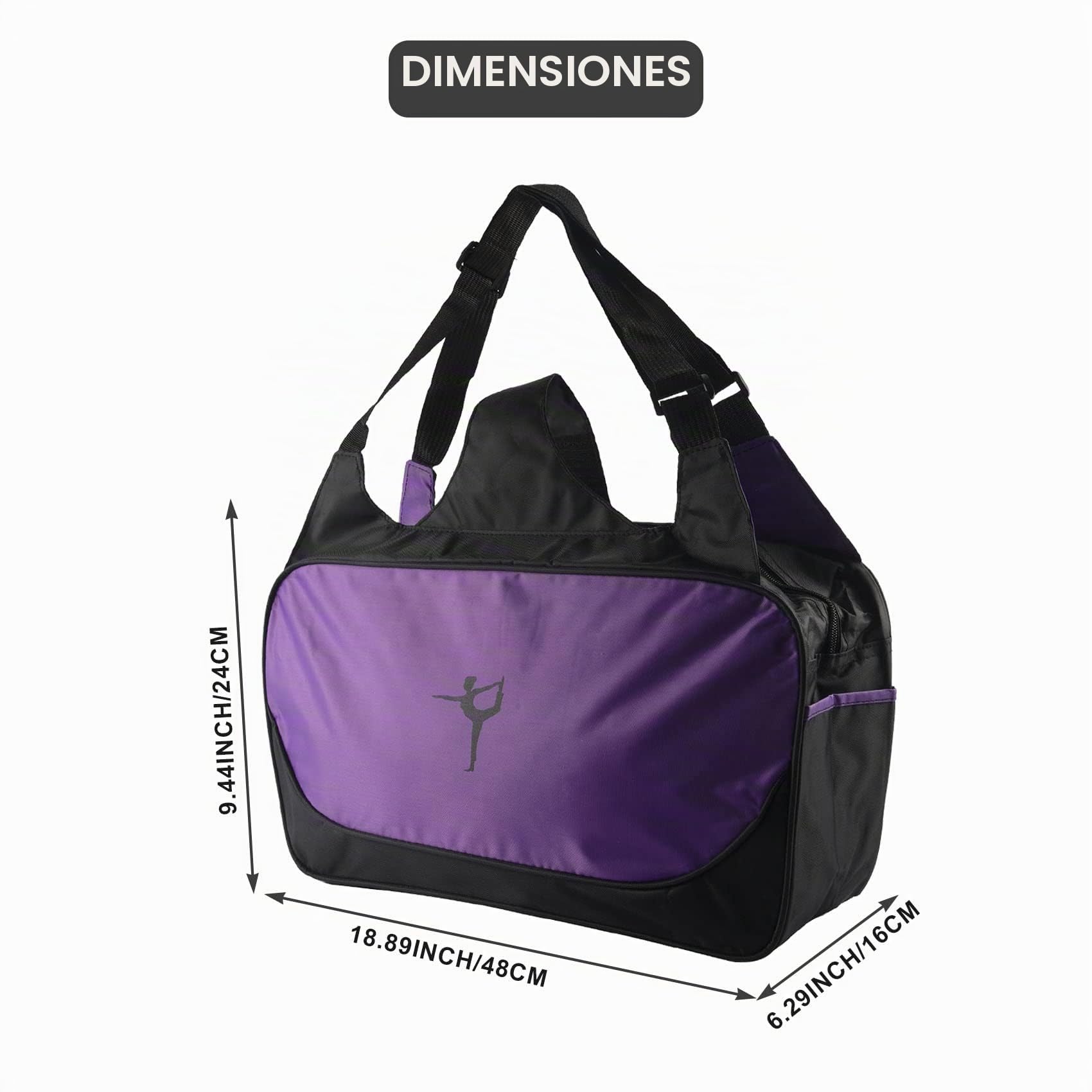 Bolsa de Yoga, Bolsa de Viaje, Mochila con Tapete de Yoga de Gran Capacidad, Bolsa de Gimnasio, Bolsa de Yoga, PúRpura