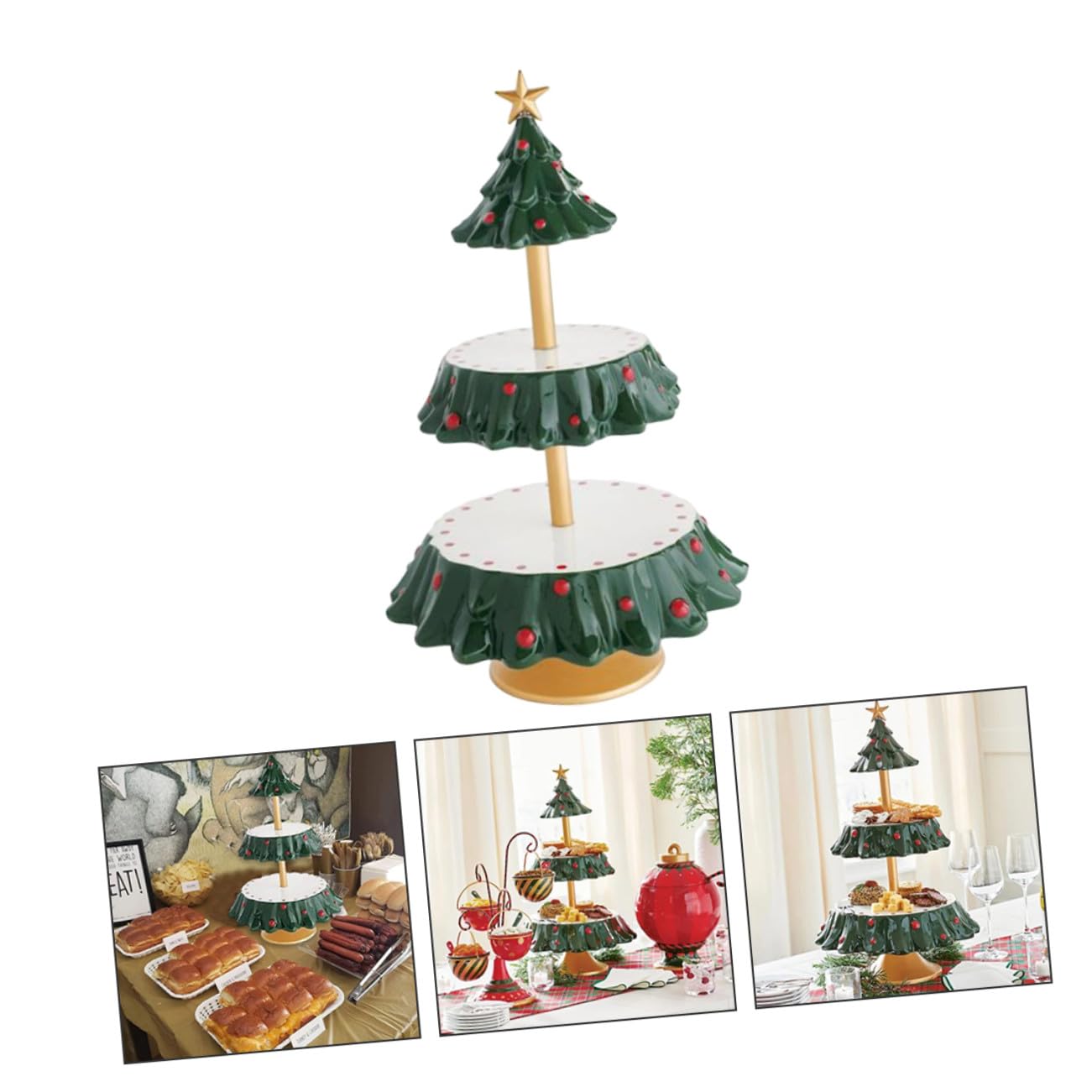 1pezzi Porta Frutta Natale in Resina Sicura Vassoio Snack Decorativo Per Feste Piatto Porta Dolci e Snack Elegante Resistente e Pratico Per Esposizione Festiva
