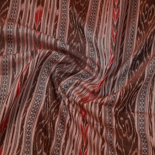 Image of Premium Sambalpuri Ikat Weave Pure Handloom Cotton Shirt Fabric - Authentic Odisha Traditional Tie-Dye Craft, Soft & Breathable Natural Cotton Material for Custom Tailoring, Casual & Formal Wear