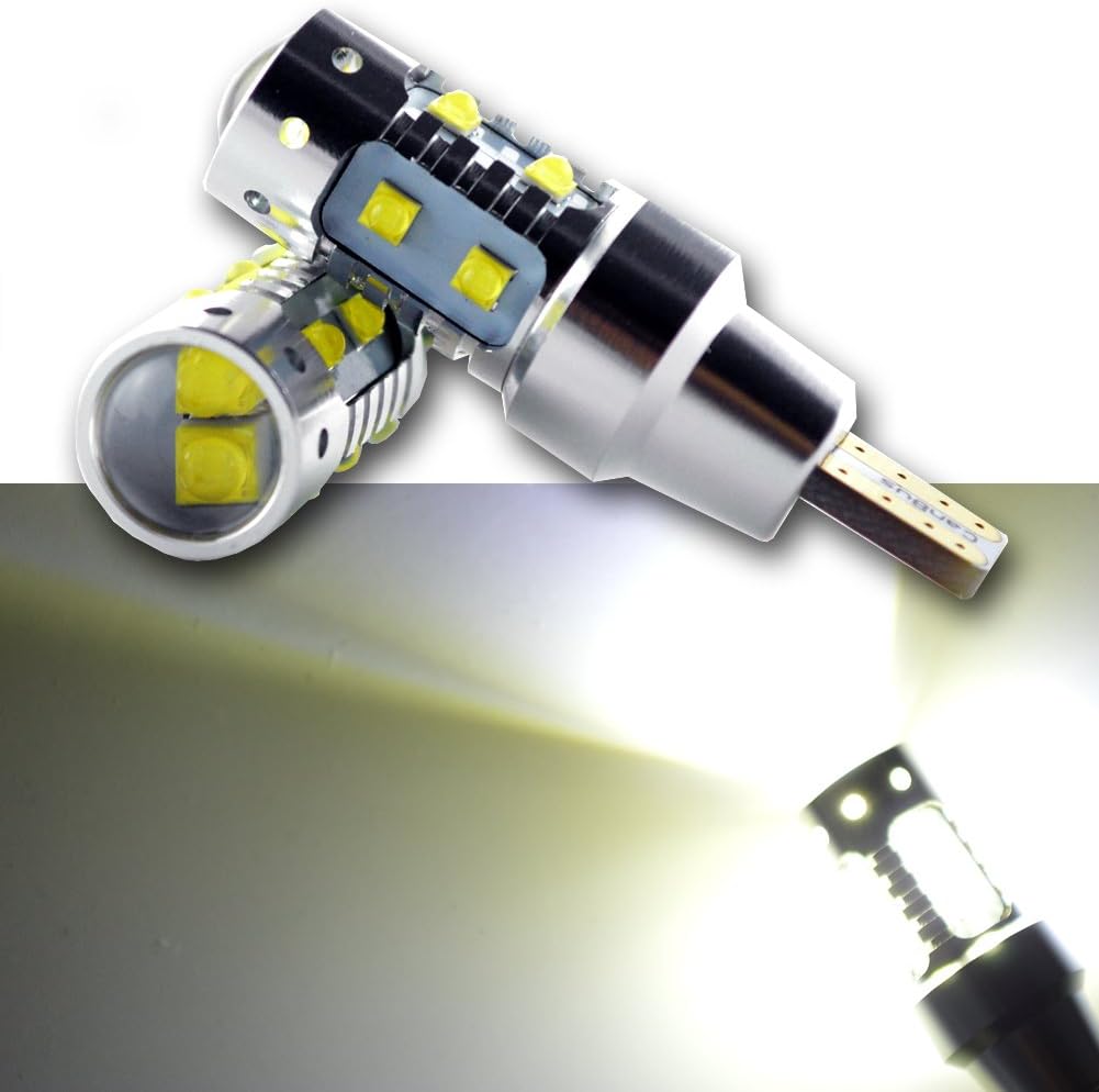 Ruiandsion 2pcs T15 LED Bulb 50W W16W 921 912 CANBUS ERROR FREE 12-24V AC Cree Chipsets LED Bulbs for Back Up Lights Reverse Lights,6000K White (T15-50W-C)