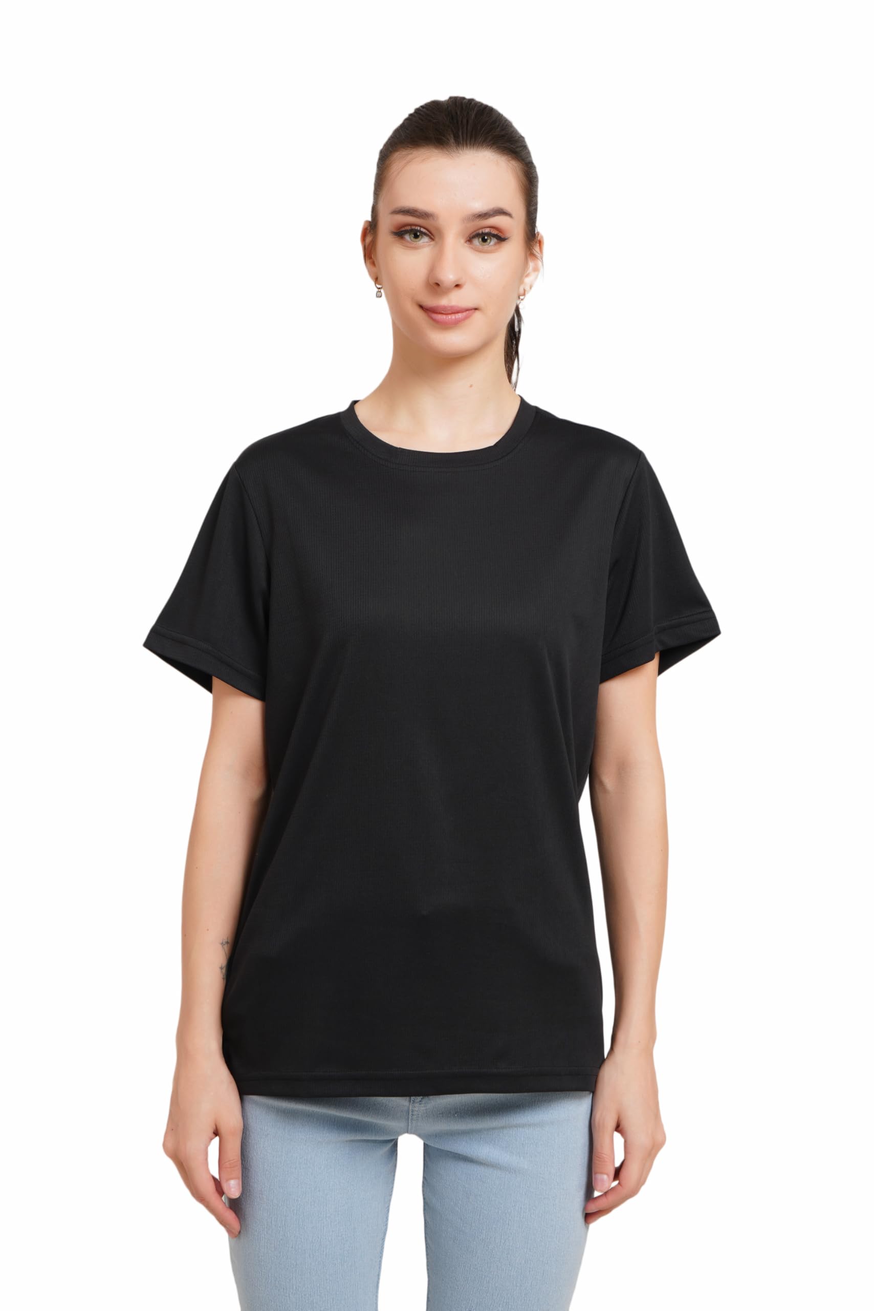 Ladies Round Neck T-Shirt – Dry Fit Style Soft & Sporty Casual Wear-image-49