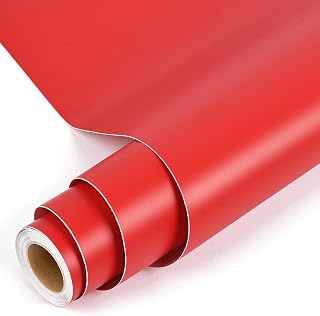 Prime Vinyl Lámina de vinilo para plóter, 30 cm x 305 cm, color rojo mate, vinilo autoadhesivo permanente, rollo de vinilo para plóter, parte trasera de vinilo para Silhouette Cameo, la mayoría de las