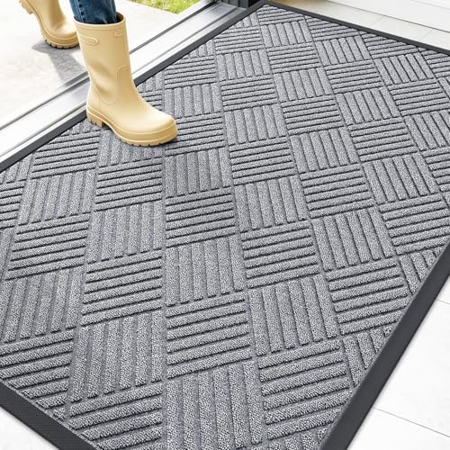 Image of OLANLY Front Door Mat Outside Entrance 47x32, Waterproof Heavy-Duty Doormat