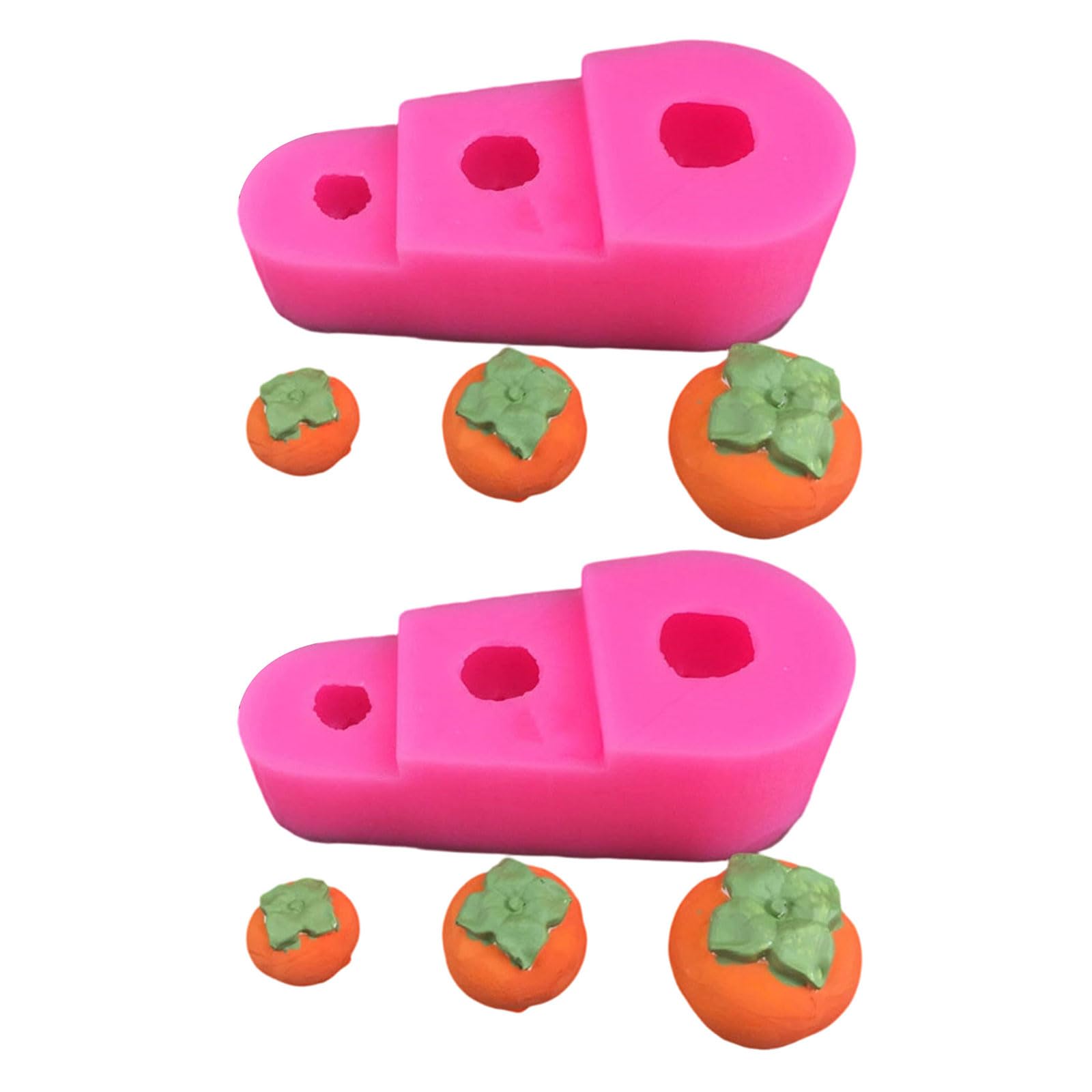 carotoe 2Pcs 3-Cavities Fruit Shape Silicone Cake Molds Fridge and Dishwasher Safe for Chocolate Desserts Soap Making Making Cast