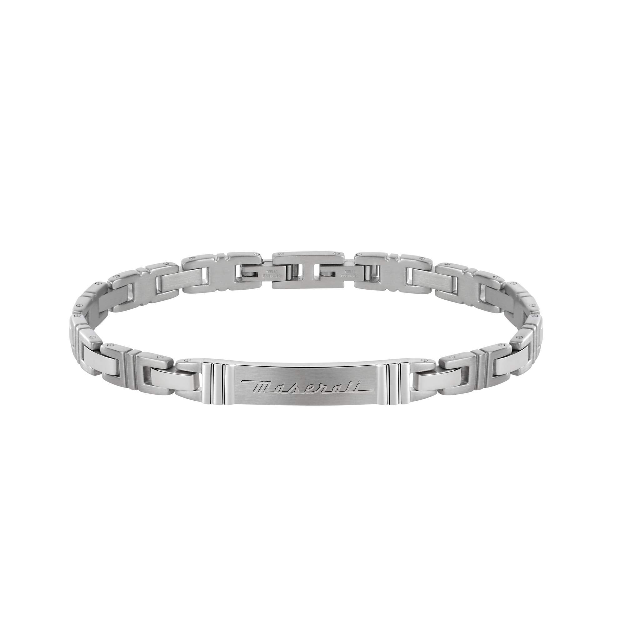 Maserati Bracciale da uomo, Collezione Jewels, lunghezza 21 cm, in acciaio - JM218AMF03