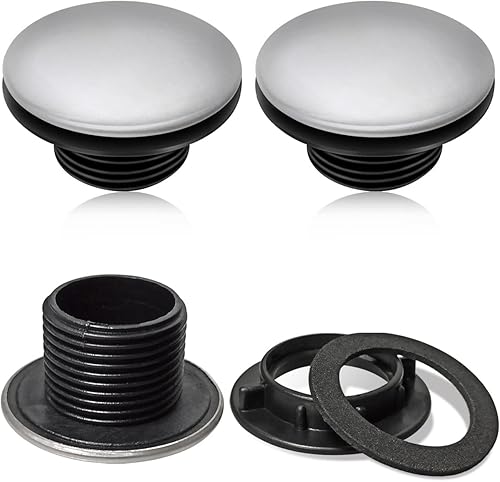 3 piezas de cubierta plateada para orificio de grifo de fregadero, cubierta de orificio de grifo de cocina, tapas de fregadero para agujeros