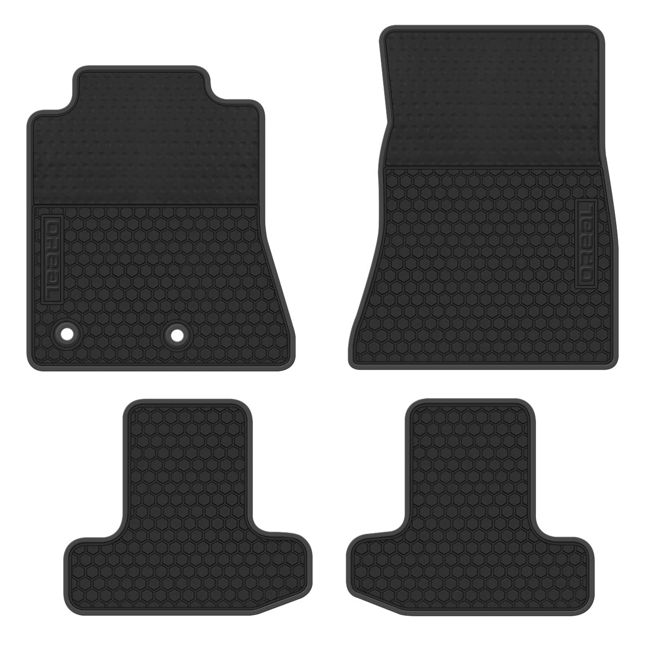 biospCar Floor Mats Replacement for Mustang 2015 2016 2017 2018 2019 2020 2021-2023 Front and Rear Seat Heavy Duty Rubber Liner Full Black Vehicle Carpet Custom Fit-All Weather Guard Odorless