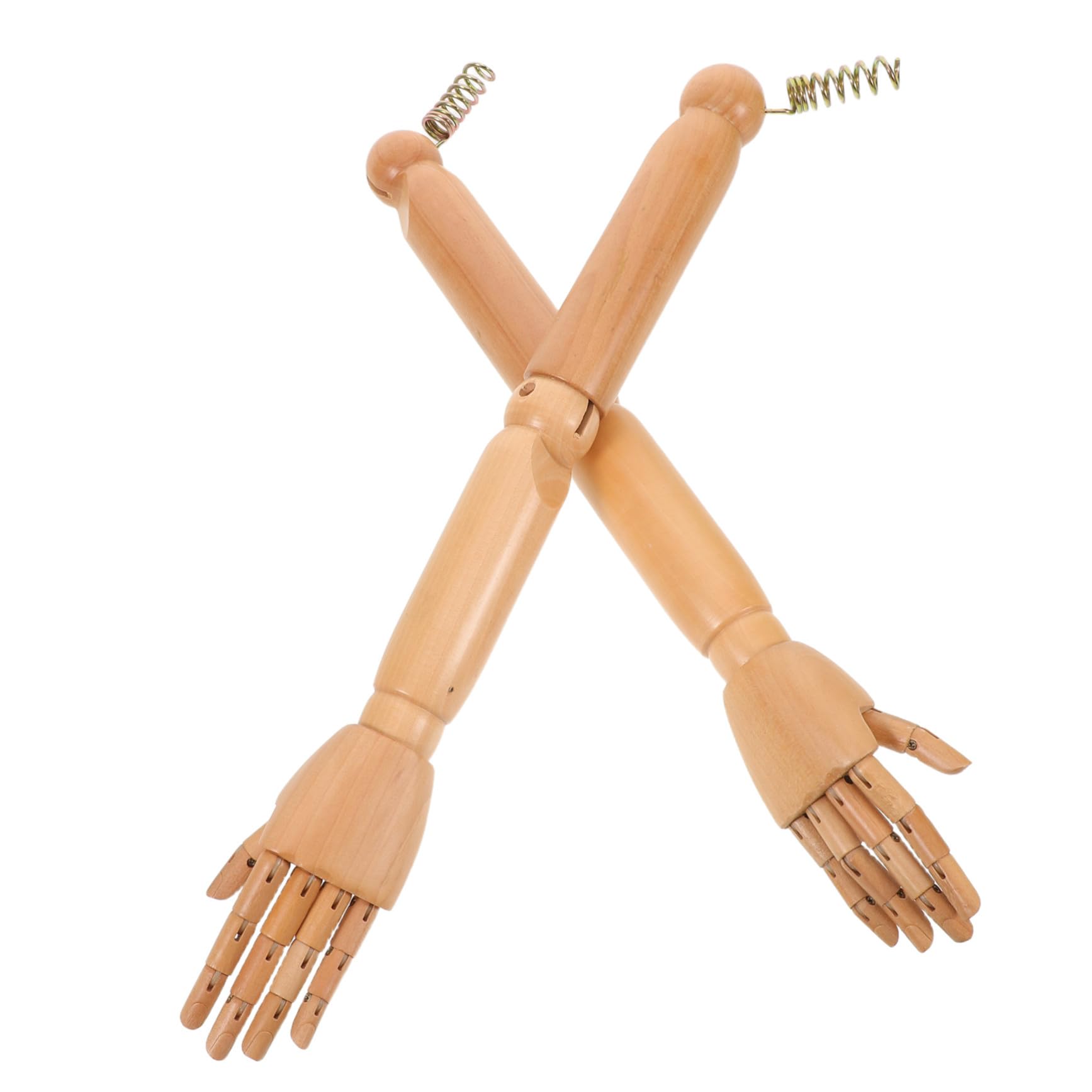 Bras de Mannequin Articulé en Bois Khaki, Paire pour Mannequin