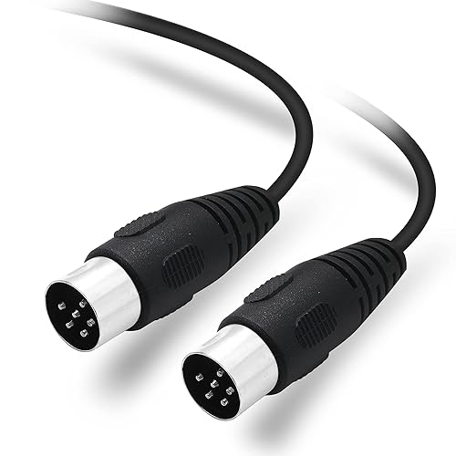 Miniatura 3 de PNGKNYOCN Cable de señal de audio DIN de 6 pines DIN macho a macho AV adaptador de audio para dispositivos de audio digital (4.9ft)
