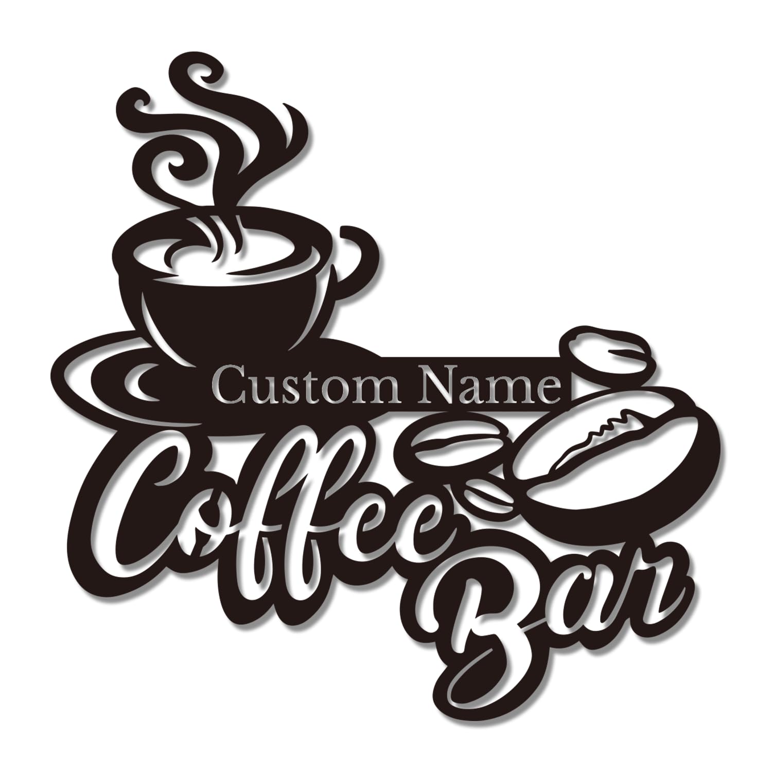 Senyer Style-2 Personalized Coffee Bar Sign,Custom Metal Wall Art For Kitchen, Cafe Decor, Housewarming Gift For Coffee Lovers, Rustic Hanging Plaque(Style-2)