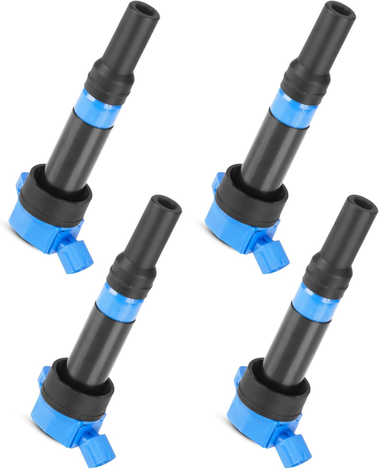 Henkeyi Set of 4 Blue Ignition Coil Pack for 2013 2014 2015 2016 2017 Hyundai Kia Ford Elantra Forte Soul C-Max 2L L4 Replacement for UF651 11788511