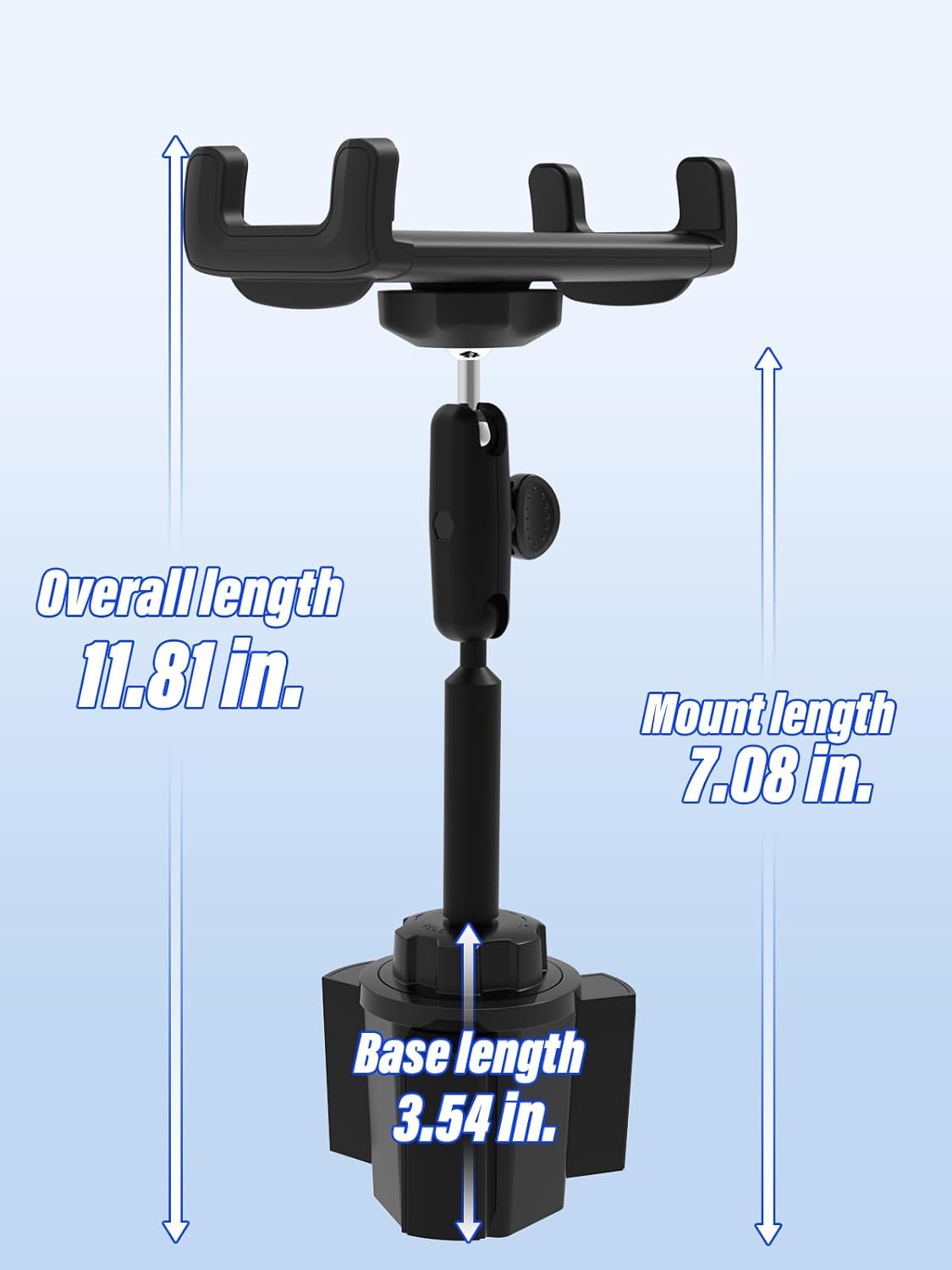 Metal Arm Cup Holder Car Tablet Mount for 4.7-13" iPad & Phone, 720 ° Rotation Cupholder Tablet Mount, Truck Cup Tablets Holder for iPad Pro 12.9 Air Mini, Galaxy Tab, Fire HD, iPhone etc