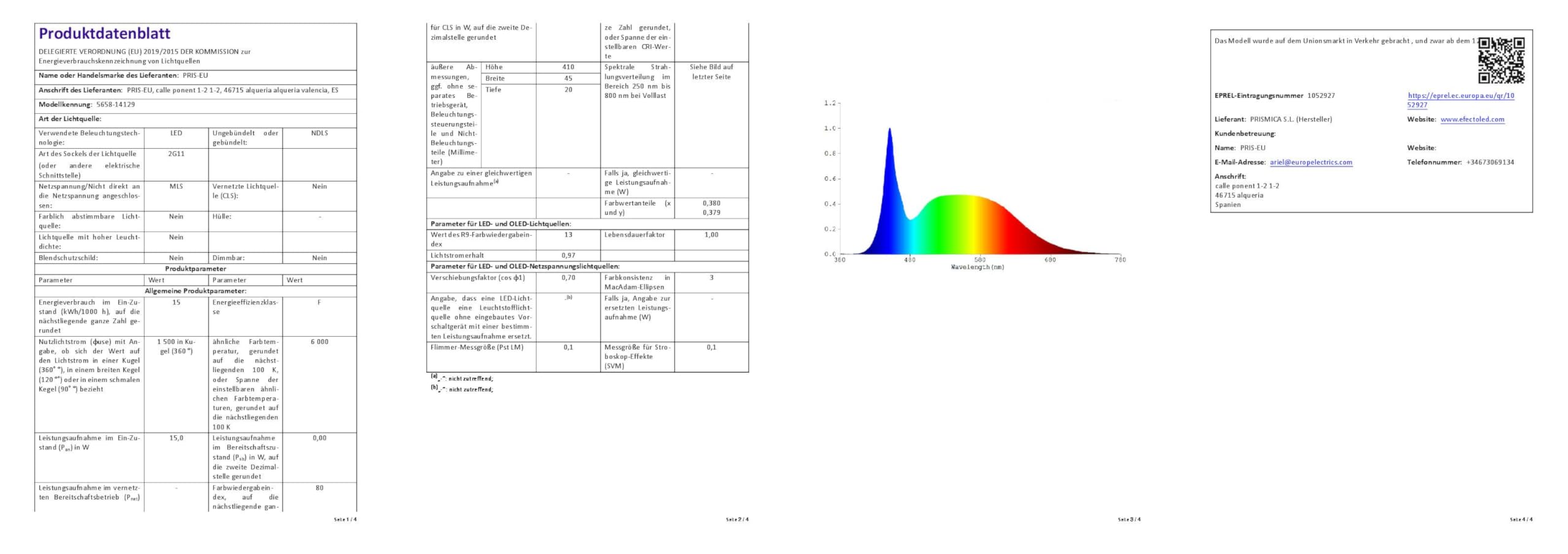 LEDKIA LIGHTING Tubo LED 41 cm 2G11 PLL 15W 6000K Blanco Frío No 2G11