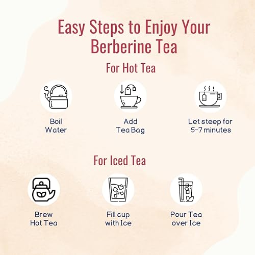 Miniatura 5 de Té orgánico de berberina - Té de hierbas promueve la salud con canela de Ceilán, menta y manzanilla - 30 bolsas de té