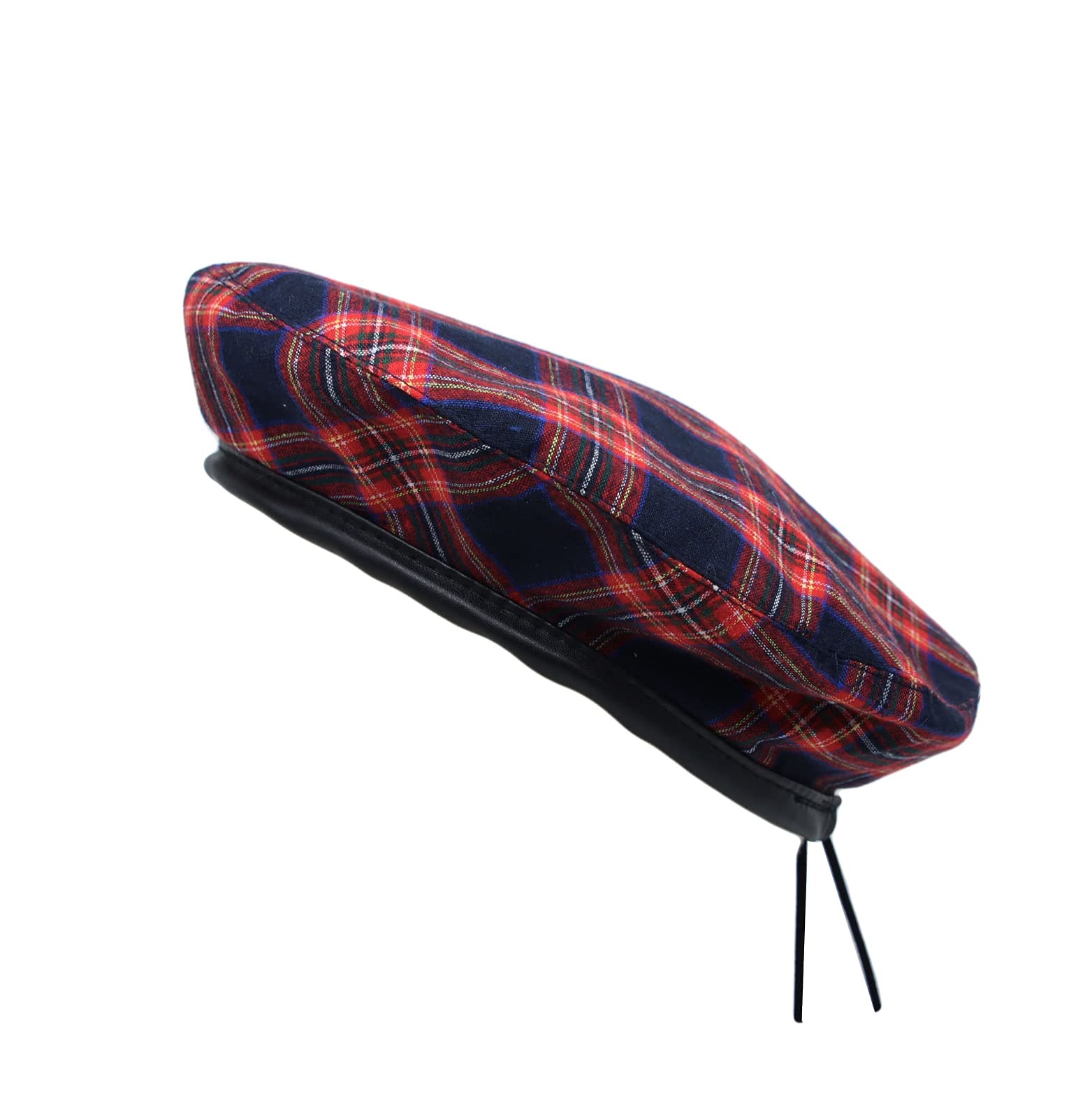 Cotton Plaid Beret Hat Tartan Check French Beanie Cap YZF0083 for