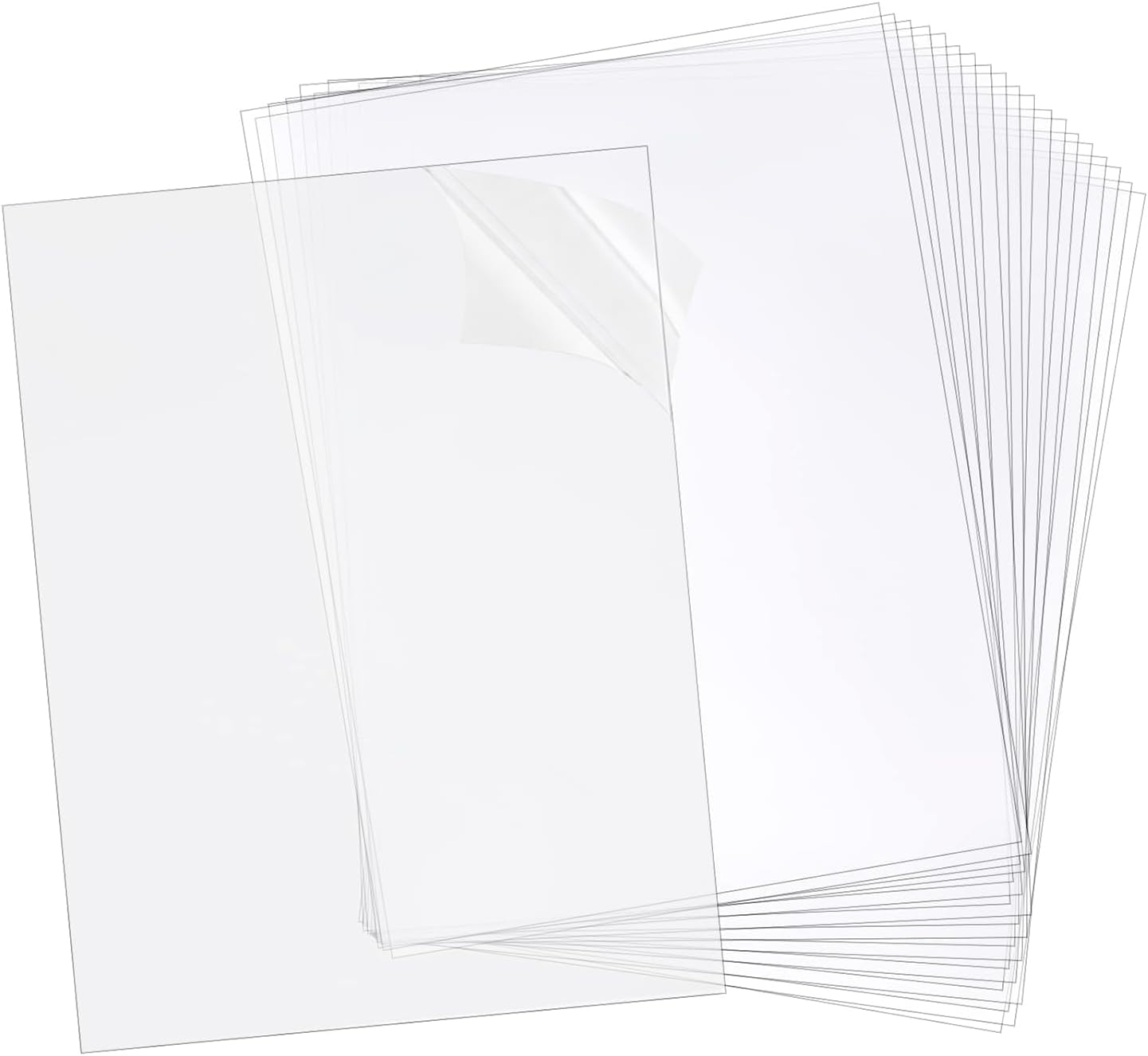 20PCS Clear Plastic Sheet, A4 PVC Flexible Plastic Board Transparent Acrylic Board with Protective Paper for Craft, Windows, Frame, DIY Display Projects (0.01'' Thick)