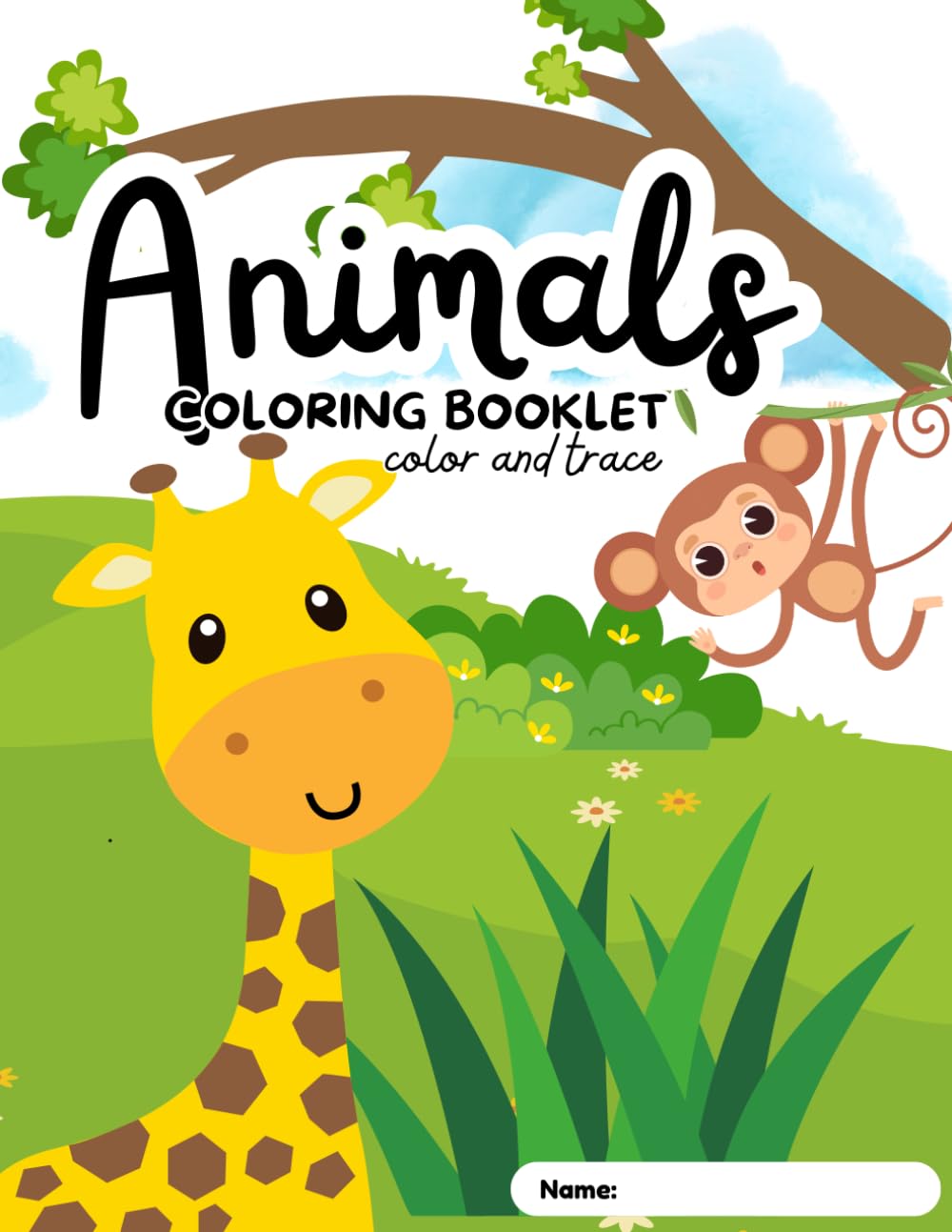 Animal Tracing and Coloring Book