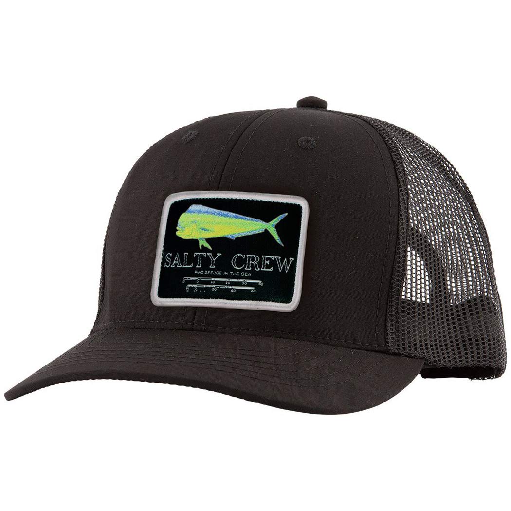 Salty Crew Men's Fish Logo Retro Trucker Hat - Unisex Adjustable Baseball Hat for Adults - Premium Cotton