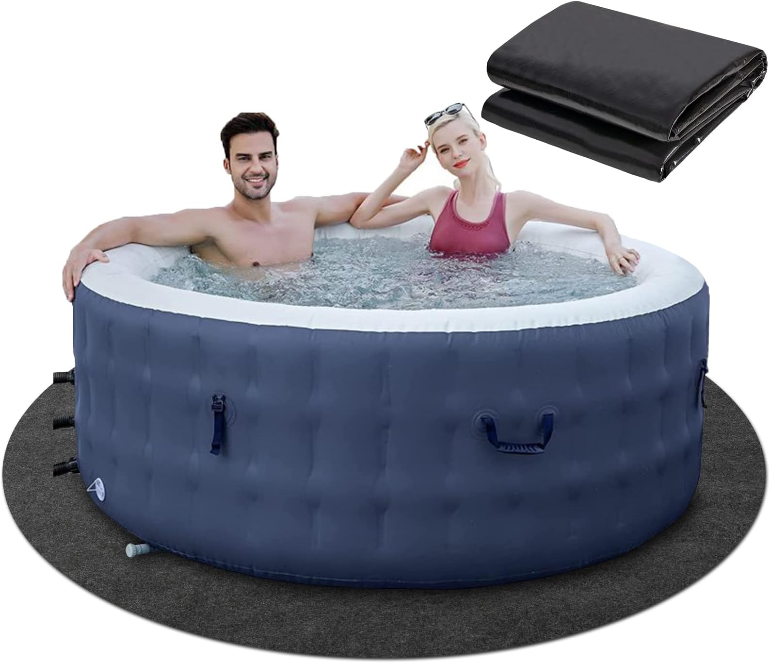 Neorexon 78” Dia Round Hot Tub Mat, Water Absorbent Round