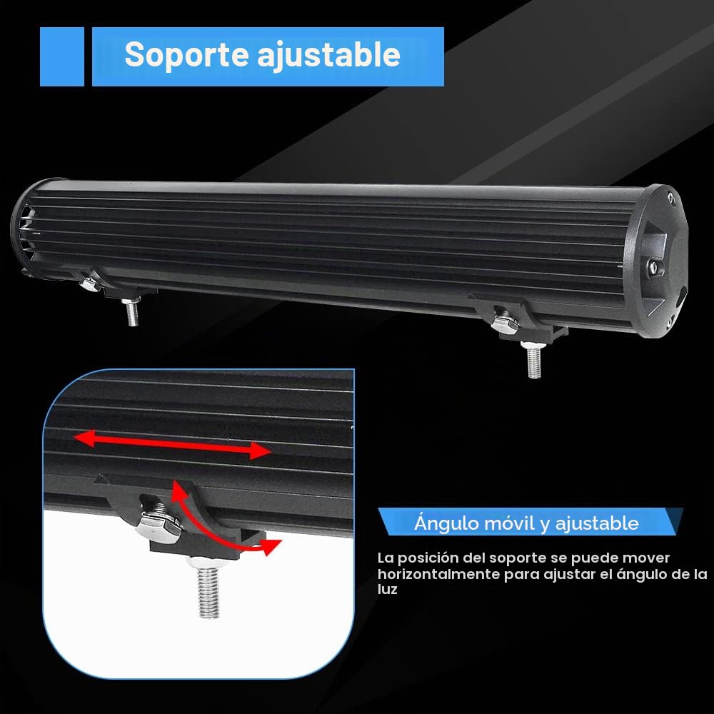 Willpower Barra LED 4x4 330W 30cm Barras Luce de Trabajo 9D Combinación de Punto Inundación Foco Led 12V 24V 6000K Faro Led IP67 Impermeable para Coche Tractor Camion Barco ATV UTV SUV