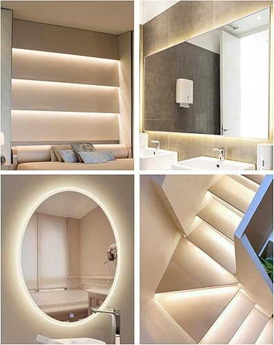 Miniatura 6 de ALITOVE Tira de luz LED COB de 32.8 pies, color blanco natural, 4000 K, flexible, súper brillante, tira LED de 24 V, 480 ledsM CRI90+, tira de luz