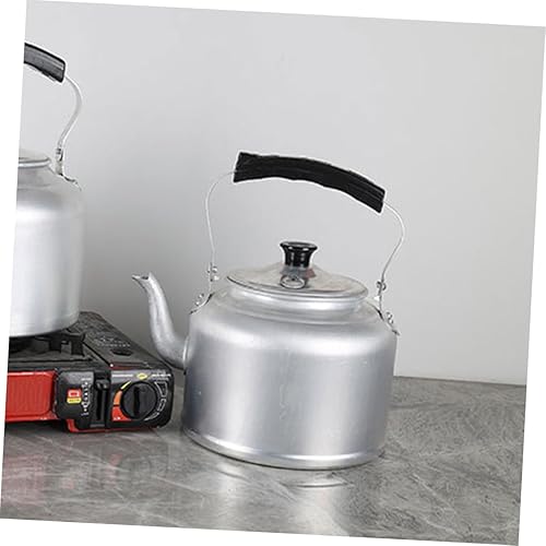 Miniatura 7 de Hervidor de té vintage con capacidad para silbar, diseño de mango escaldado para cocina y té para uso en estufa, estilo aleatorio