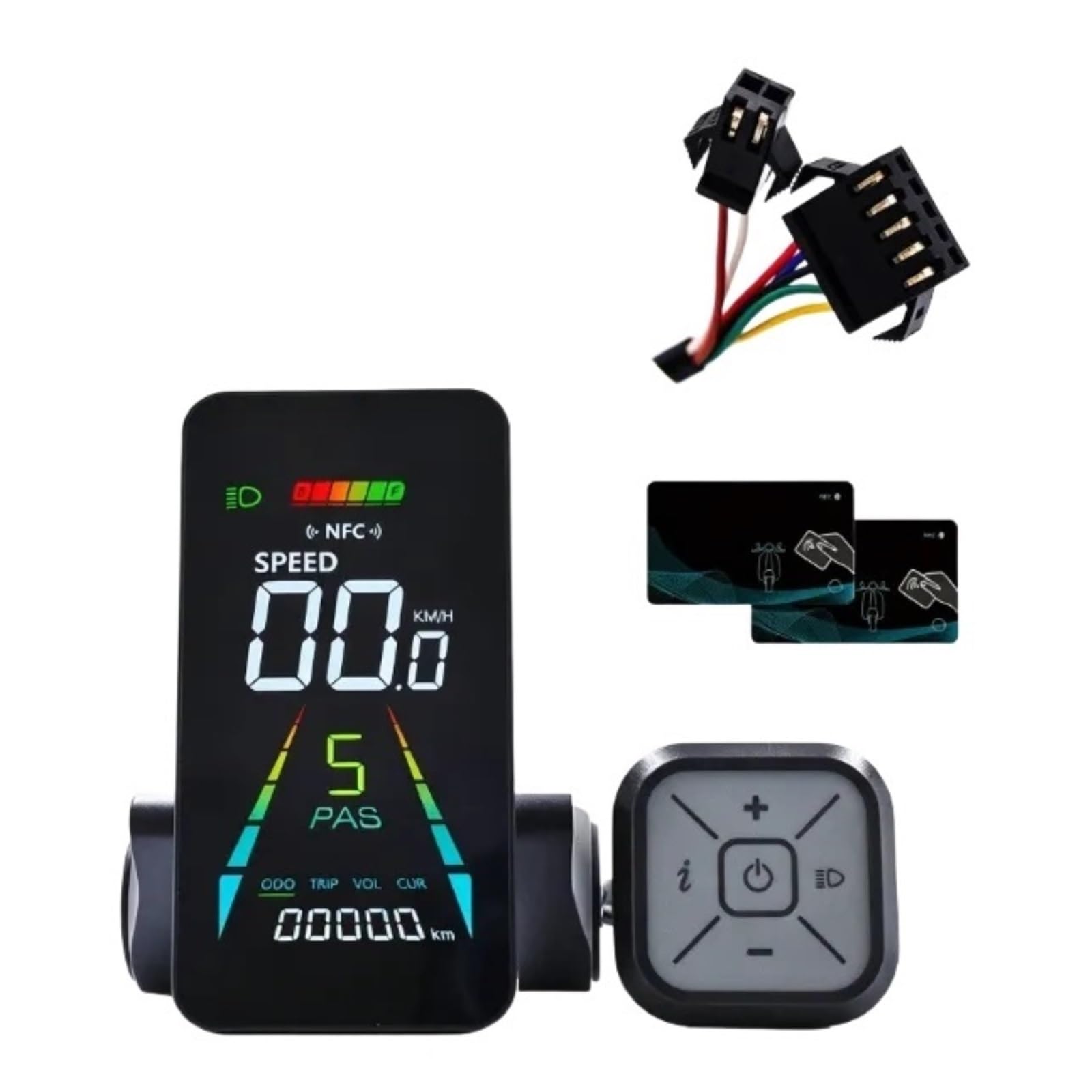 bdfndjnm F4 UART2 NFC Display Accessory Speedometer For 24V–60V Electric Bicycles(SM 7(5-2) PIN)