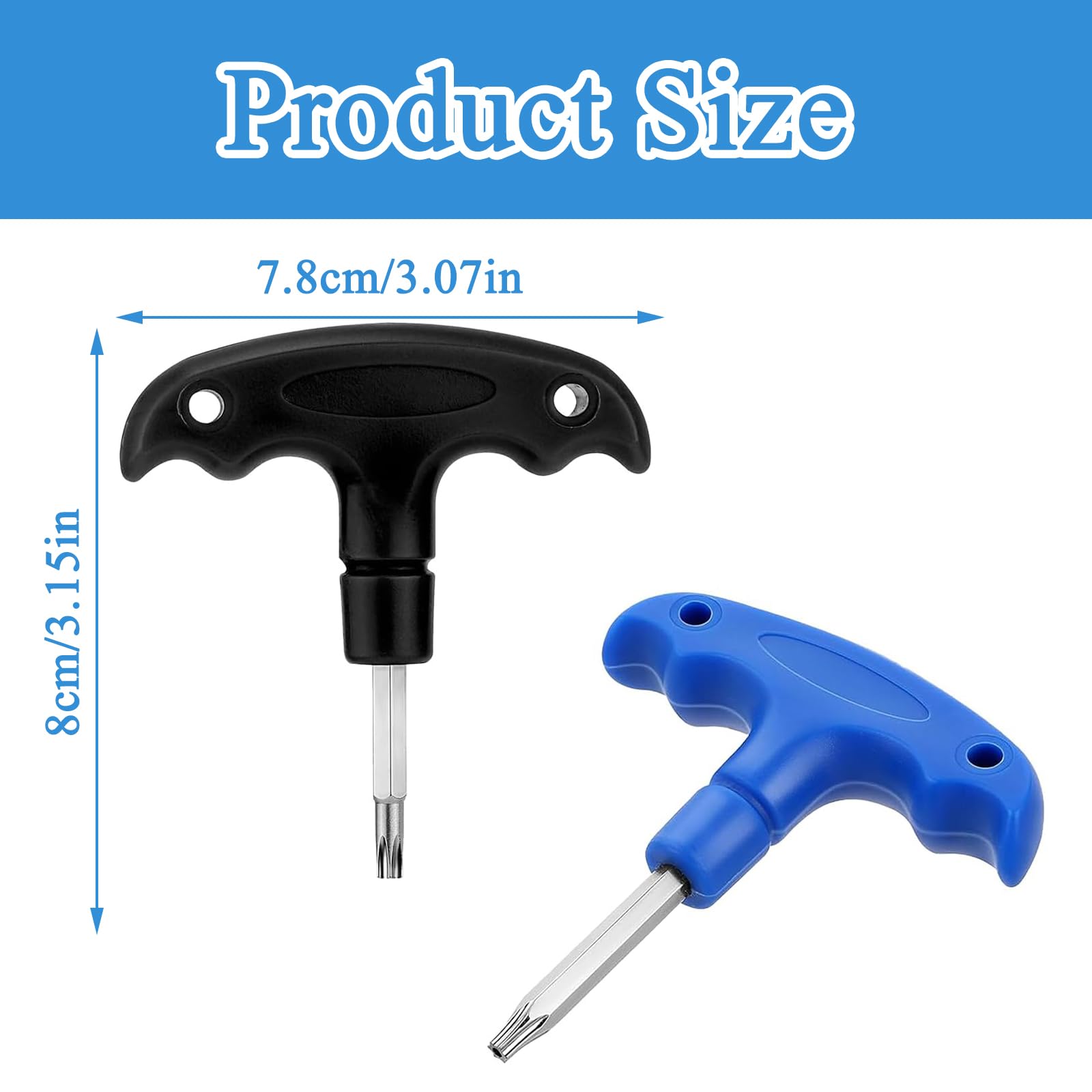 ROBOHOOK 2 Pcs Golf Driver Tool Wrench,Golf Torque Club Wrench Tools,Lightweight and Convenient,Easy to Carry,T20(Black,Blue)