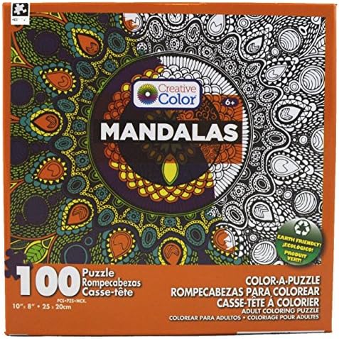 Mandalas: 100 Piece Adult Color-a-Puzzle - Orange Box