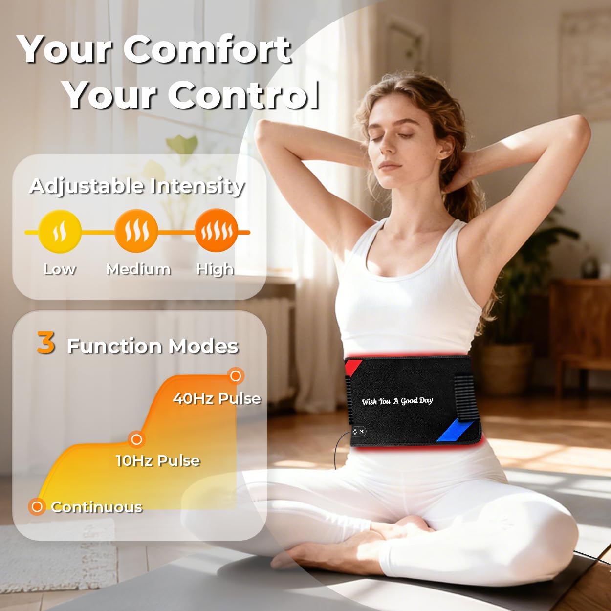 Red Light Therapy for Body – 90 LEDs Triple Wavelength (660/850/460nm), 13"x7.3" Wearable Infrared Light Therapy Pad for Pain Relief, Muscle Recovery & Skin Care – 27 Customizable Options - Image 3