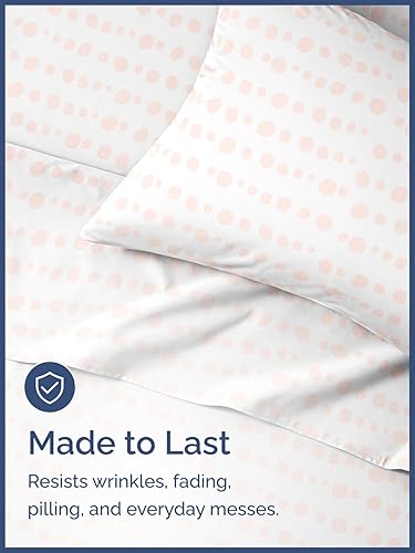 Miniatura 4 de Juego de sábanas de lunares para niñas, tamaño individual, sábanas divertidas para camas individuales, bonitas sábanas para niñas pequeñas y